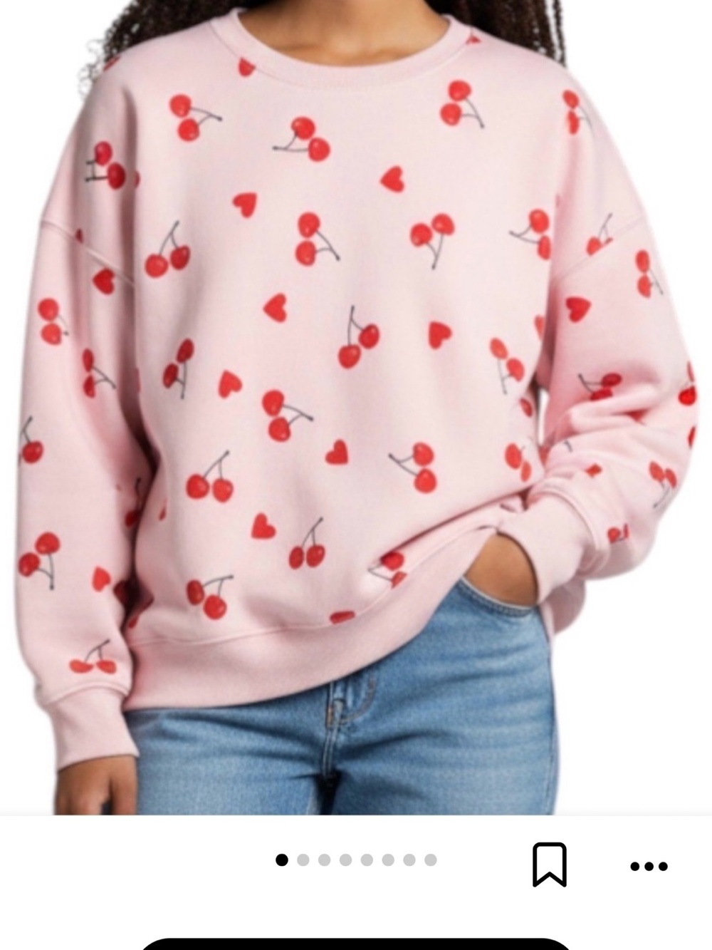 Grayson Threads Pink Cherry Heart Print Sweatshirt Women’s XL